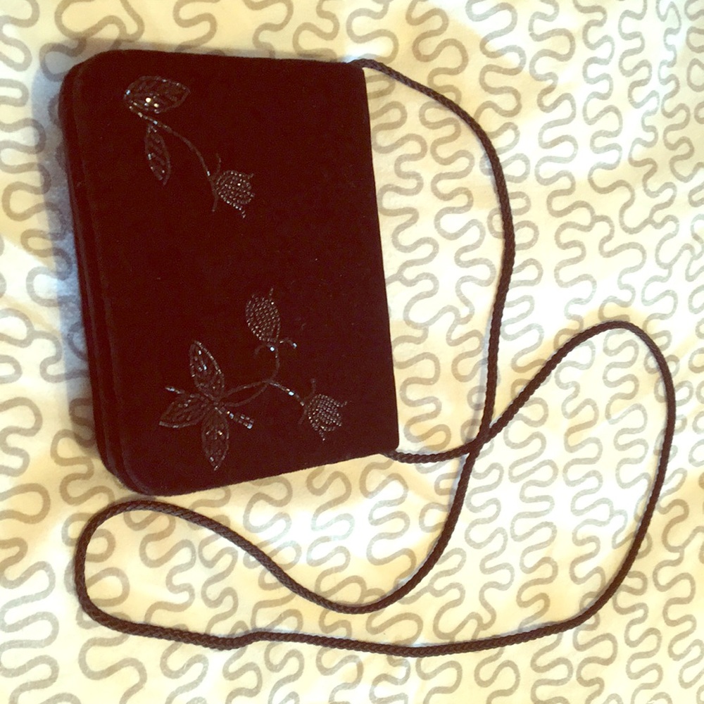 Gap velveteen embellished shoulder or clutch